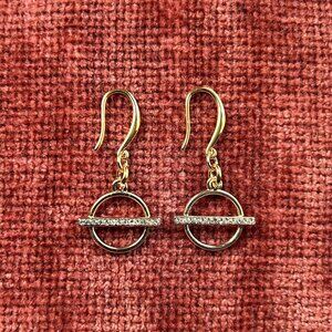 New RHINESTONE CIRCLE BAR Earrings Gold 💎